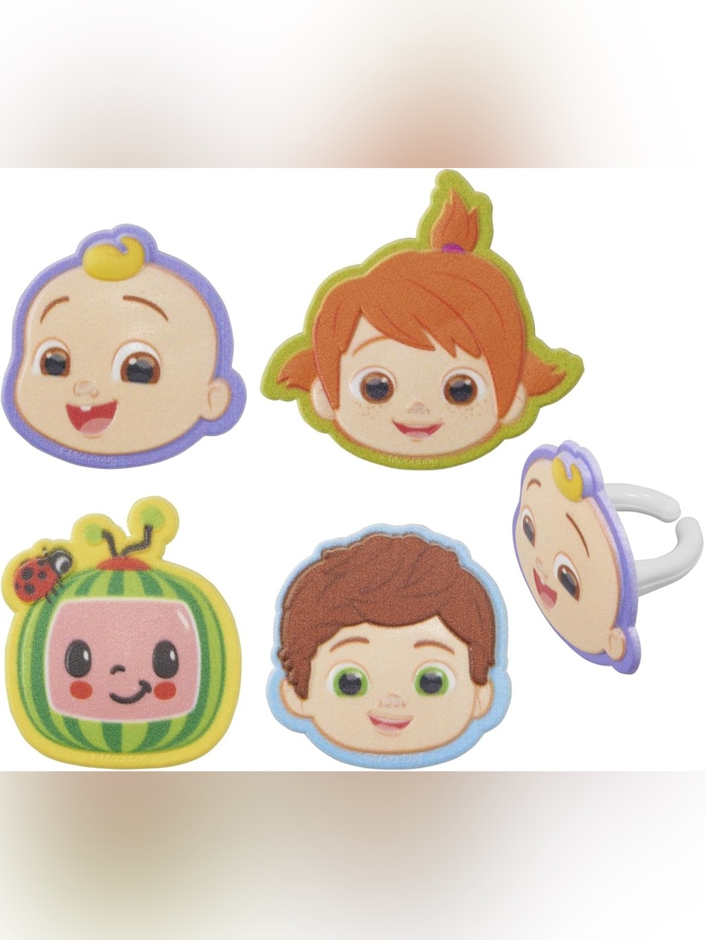 Cocomelon cupcake ring toppers